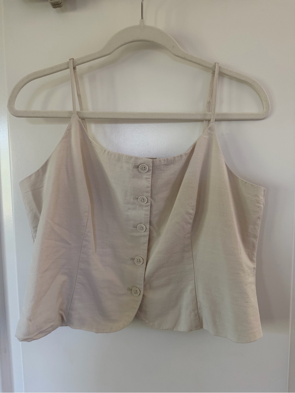 a new day Cream Button-Front Spaghetti Strap Cami